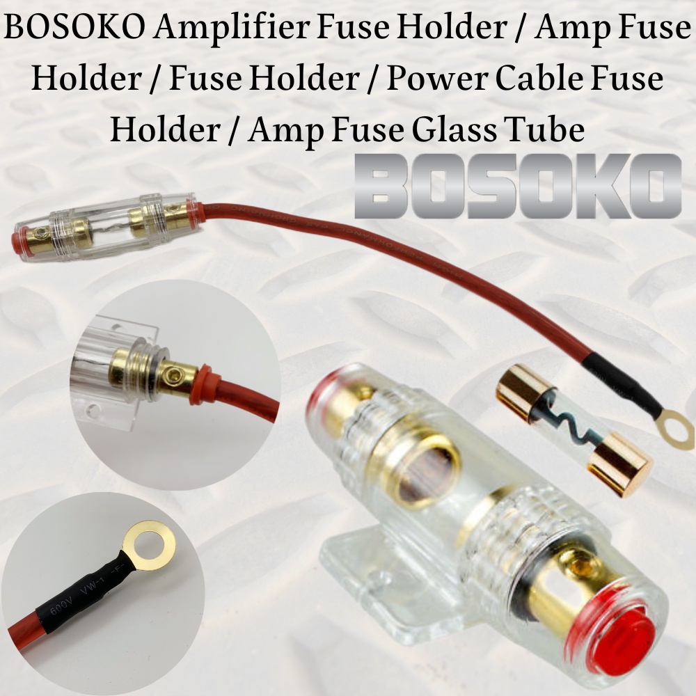 BOSOKO Amplifier Fuse Holder / Fuse Holder / Power Cable Fuse Holder / Amplifier Fuse with Cable