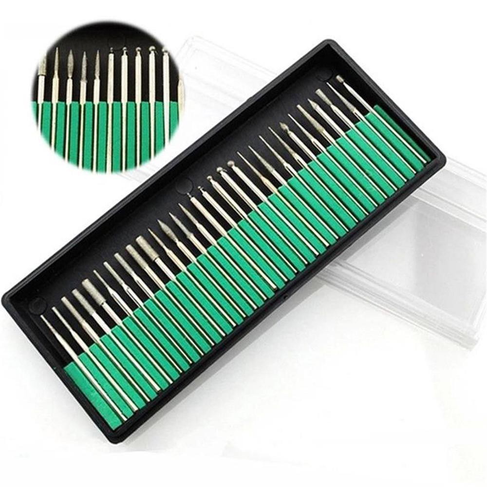 MKR 30pcs Diamond Point Set Dremel Drill Bit Mini Grinder Carving Set ...