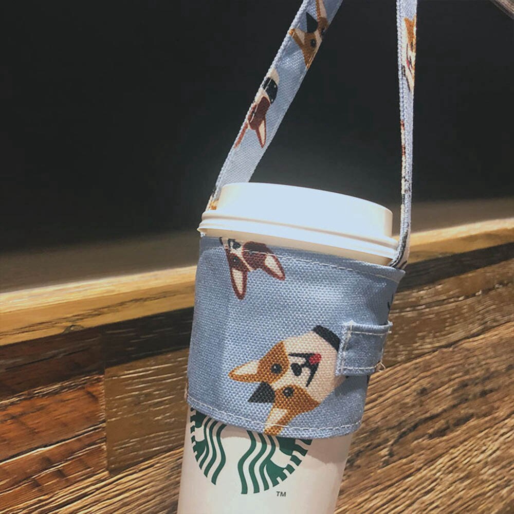 Portable Flamingo Pattern Beverage Cup Bag EcoFriendly Tea Milk Juice