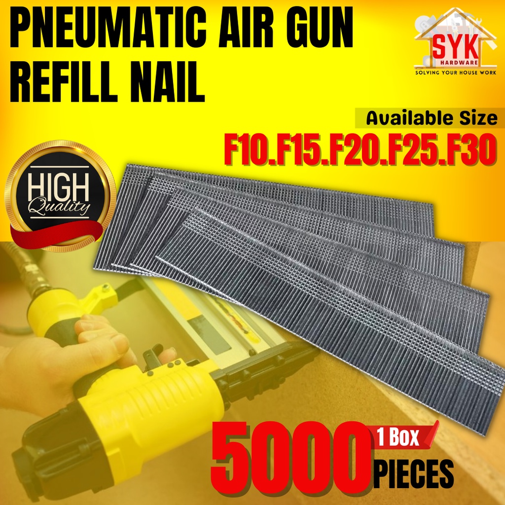 SYK Pneumatic Air Gun Refill Nail F Type Series F10(10mm) F15(15mm) F20
