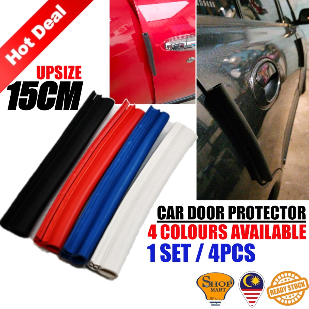 4pcs/set 15cm Car Door Edge Guard Protector Rubber Strip Anti Collision