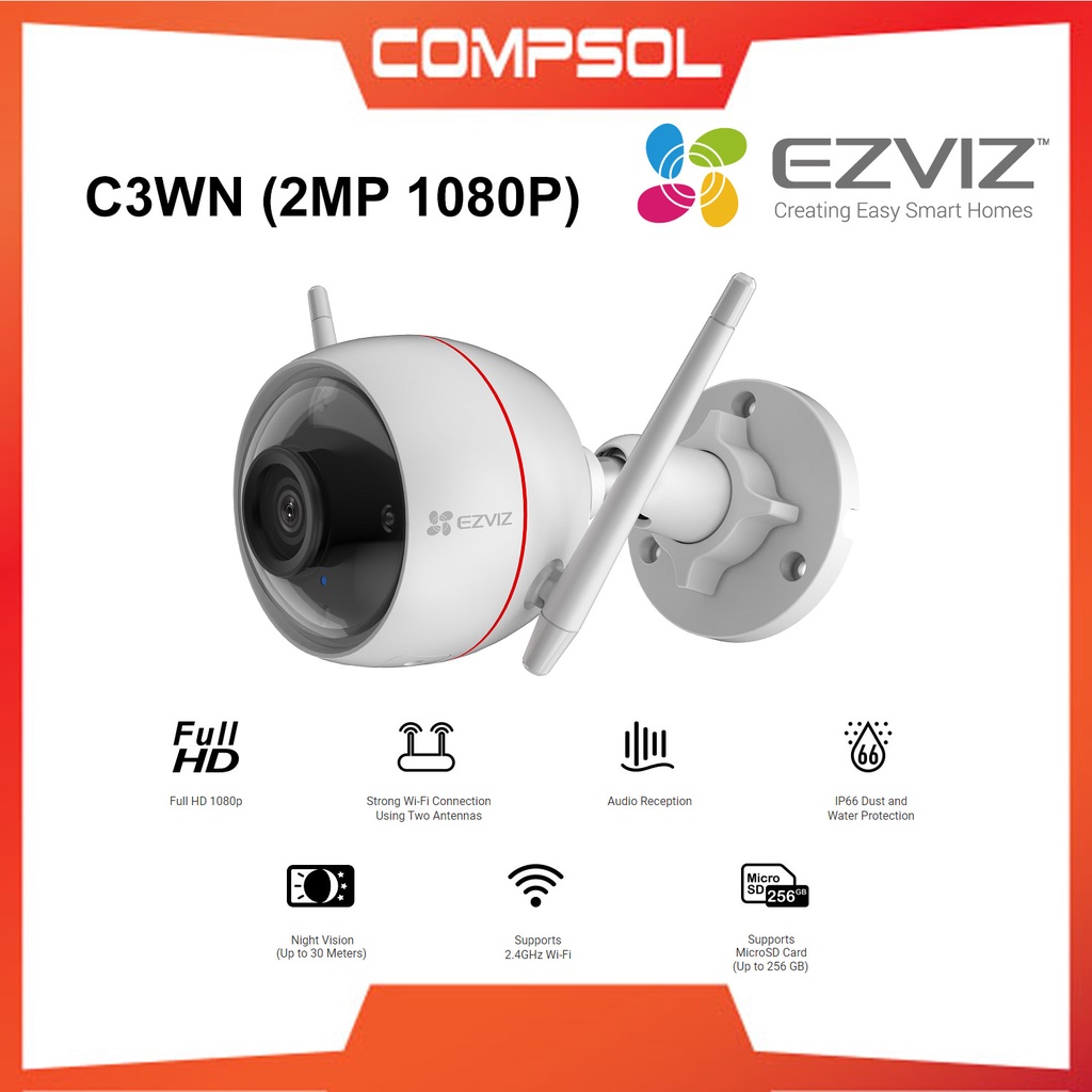 EZVIZ C3WN 2MP Full HD 1080P Outdoor Smart WiFi Camera Shopee Malaysia