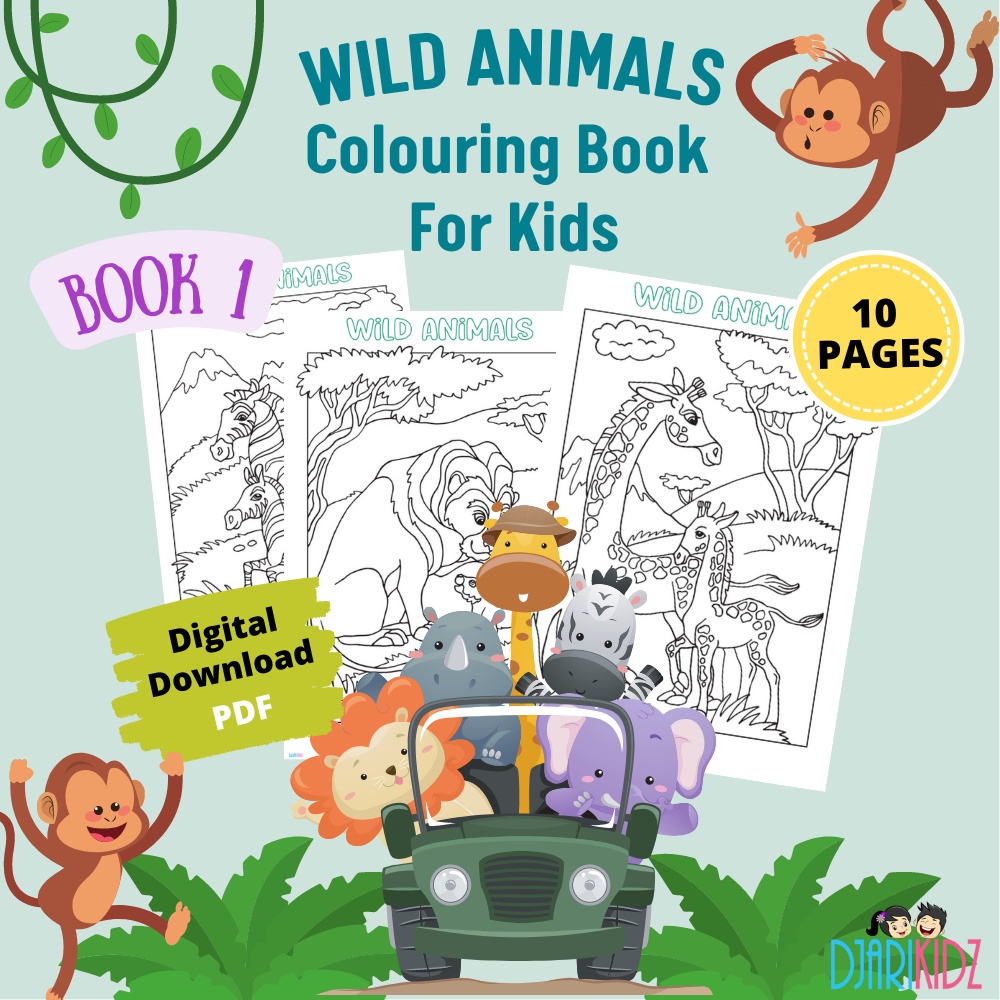 Wild Animals Colouring Pages| Book (PDF) | Shopee Malaysia
