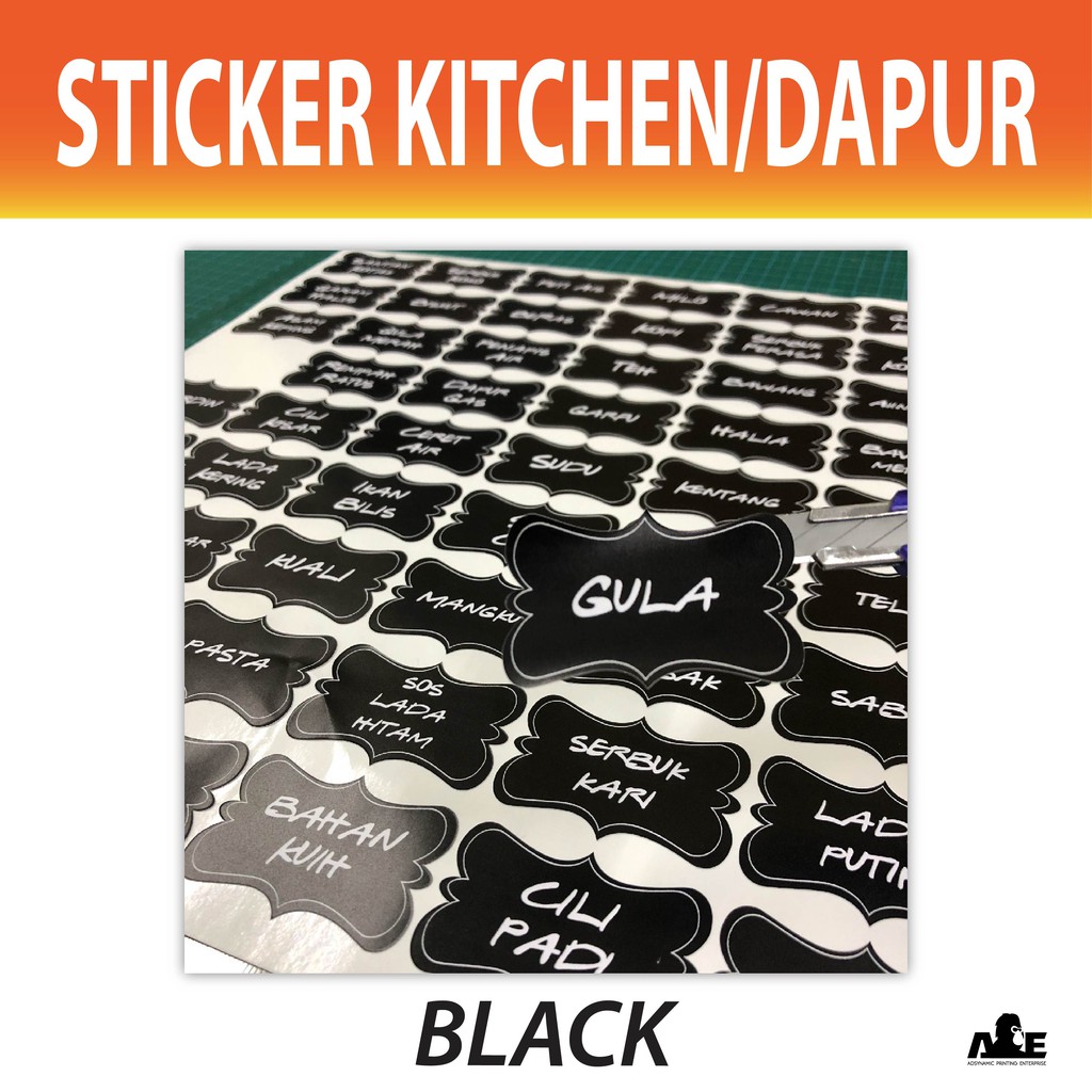 STICKER LABEL KITCHEN/DAPUR (54PCS Different Design) | Shopee Malaysia