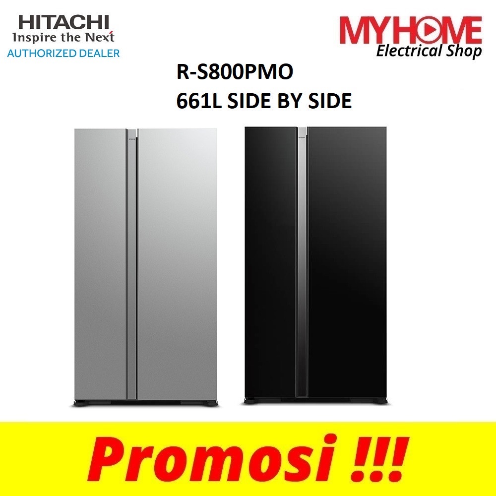 (COURIER)HITACHI RS800PM0 GS / RS800PM0 GBK 661L SIDE BY SIDE