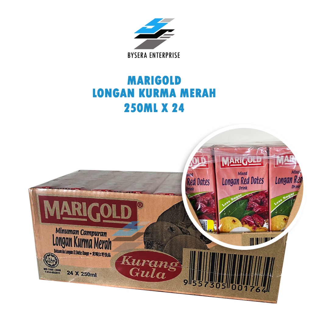 Marigold Mixed Longan Red Dates Drink Air Kotak Longan Kurma Merah 250ml Milk Booster X 24 1288