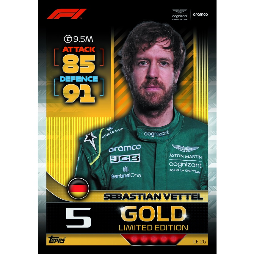 ( NOT FOR SALE ) F1 22/23 Sebastian Vettel Gold Limited Edition Card