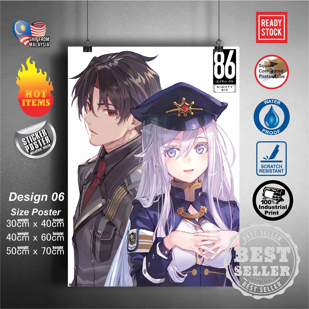 (Ready Stock) 86 Eighty Six | Eiti Shikkusu Poster Sticker Anime Poster ...