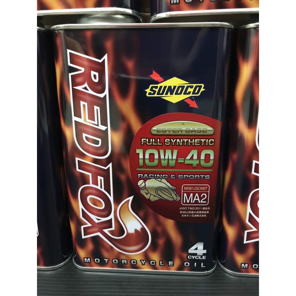 送料無料 20L×1缶SUNOCO REDFOX オイル 10Ｗ-40全合成 - バイク