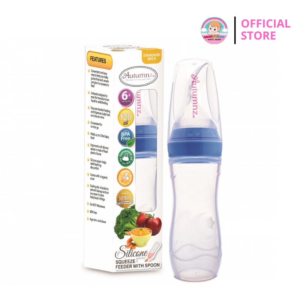 Autumnz - Silicone Squeeze Feeder With Spoon (120ml standard neck