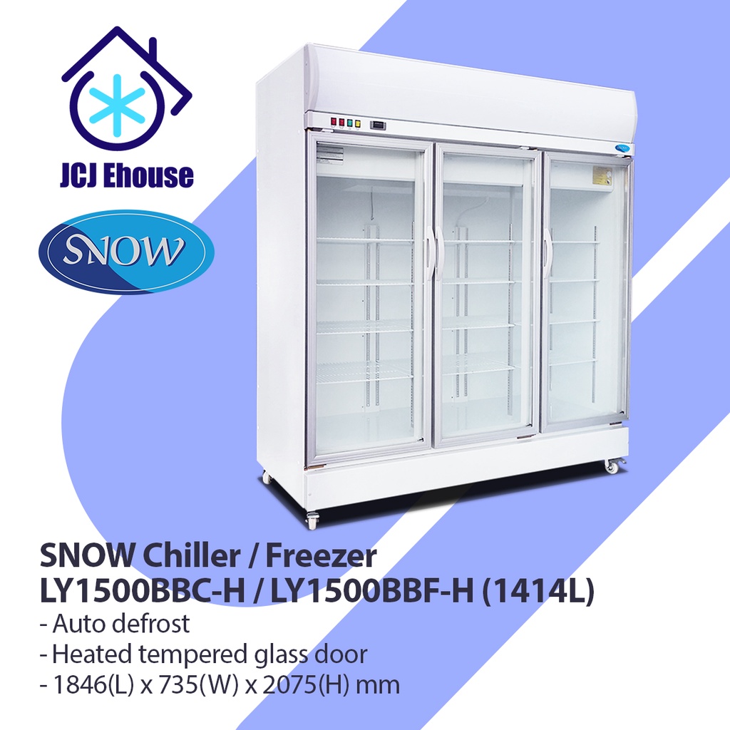SNOW CHILLER & FREEZER (WHITE) / SNOW 3 DOOR DISPLAY CHILLER (LY1500BBC ...