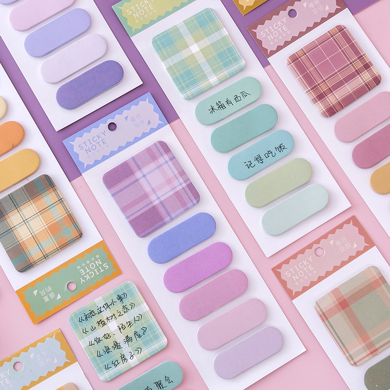 Fancy Morandi Sticky Notes Cute Memo Label Sticker Colorful Bookmarks