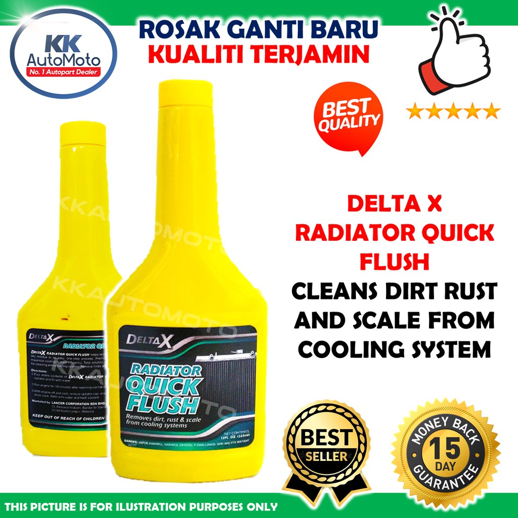 Radiator Flush 335ml Delta X Radiator Quick Flushing Cuci Karat Kotoran Coolant Proton Perodua