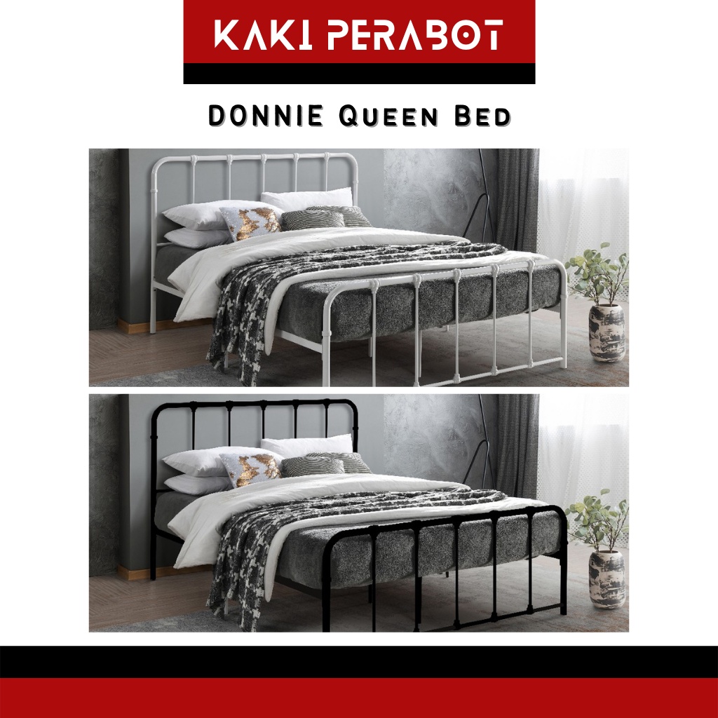 DONNIE Queen Metal Bed Metal Queen Bed Frame Queen Bedframe Double Bed ...