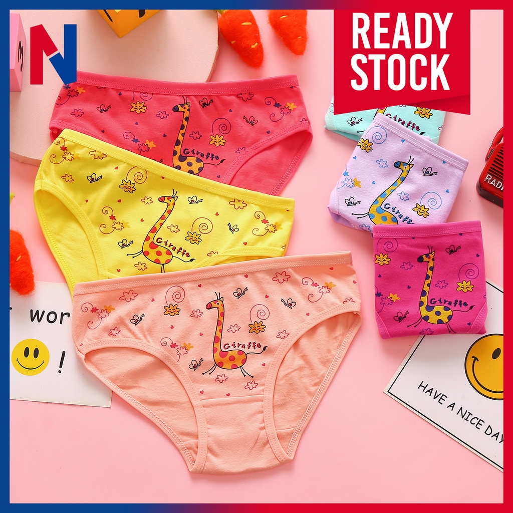 NOVII 3PCS Cute Fun Cartoon Printed Cotton Brief Panties