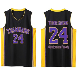 Los Angeles Lakers Kobe Bryant 24 Basketball Jersey NBA Black Gold  Commemorative Edition Swingman Shirt