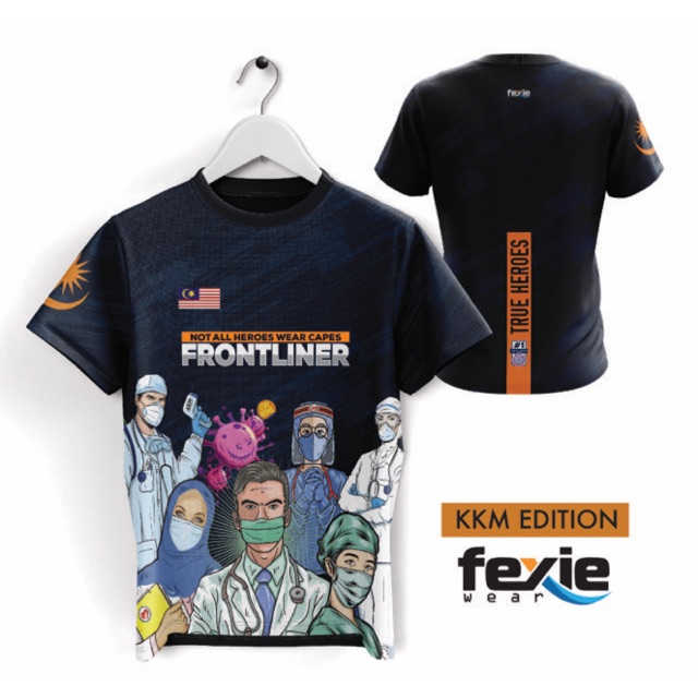 T-shirt Baju Covid 19 Frontliner Sublimation | Shopee Malaysia