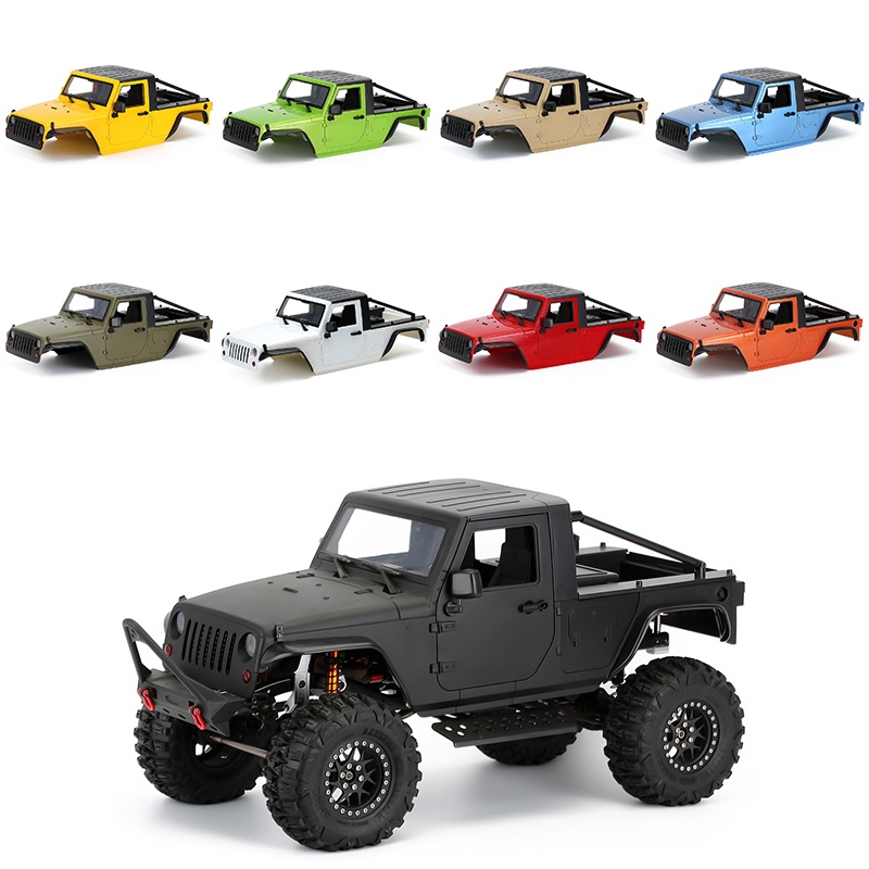 Carrosserie Pick-up Pour Voiture RC 1/10 – Empattement 313 Mm – Pour Axial SCX10, SCX10 II – Style Jeep Wrangler – Kit à Monter – Noir