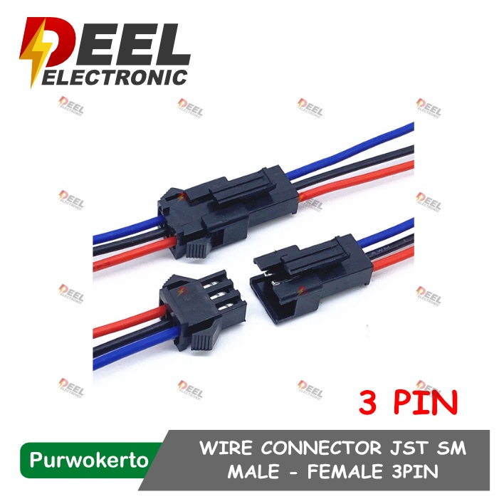 Jst SM 3P TERMINAL SOCKET MALE FEMALE PLUG SOCKET WIRE CONNECTOR 3PIN ...