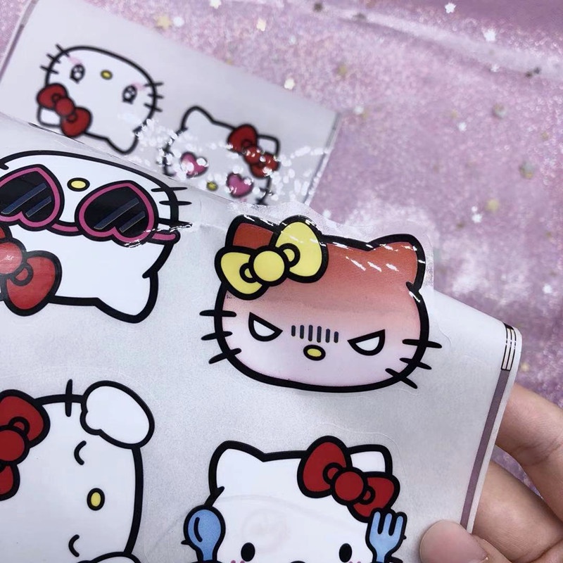 10pcs Hello Kitty Cute Waterproof PVC Stickers for Laptop Luggage Phone ...