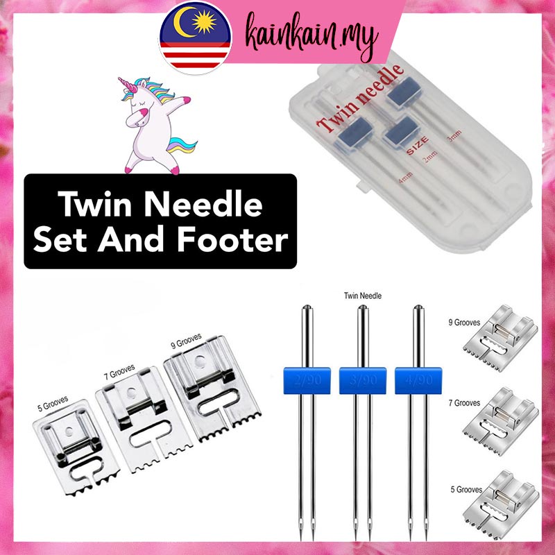 Groove Pintuck Foot With 3 Sizes Double Twin Needles Pin Set for