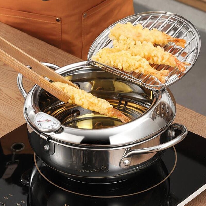 3.4L Deep Fryer Pot Non-sticky Stainless Steel Frying Pan Periuk ...