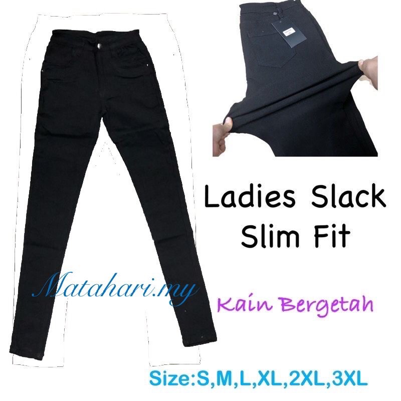 Seluar slack slim cheap fit perempuan