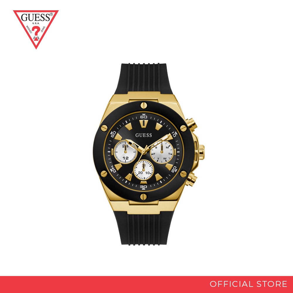 GUESS Mens Sport Gold Tone Black Dial Watch Shopee Malaysia