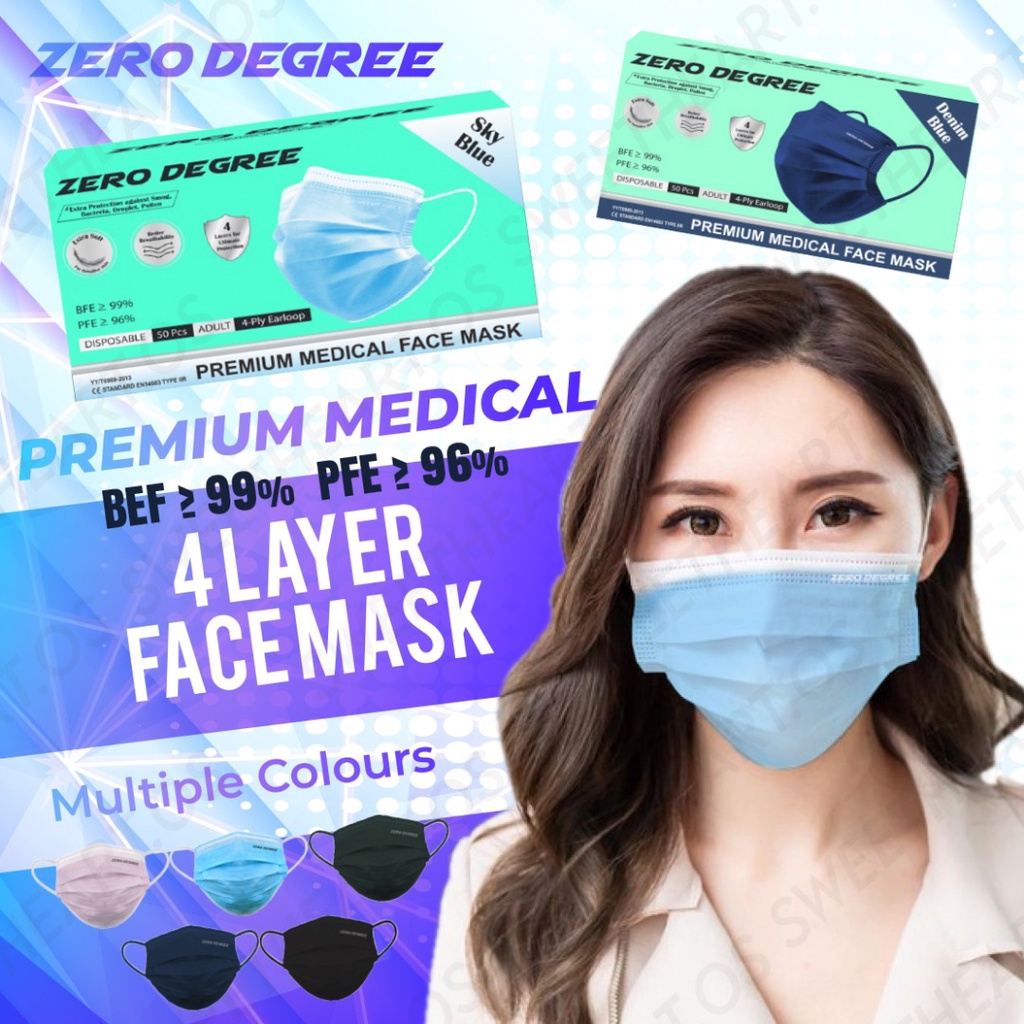 Sweetheart 50pcs Full Black colour 3ply Face Mask 4ply Medical ...