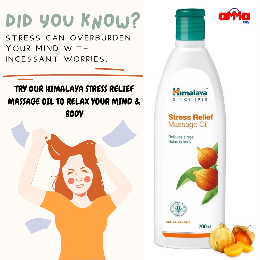 Himalaya Stress Relief Massage Oil Relieve Stress Promote Sleep