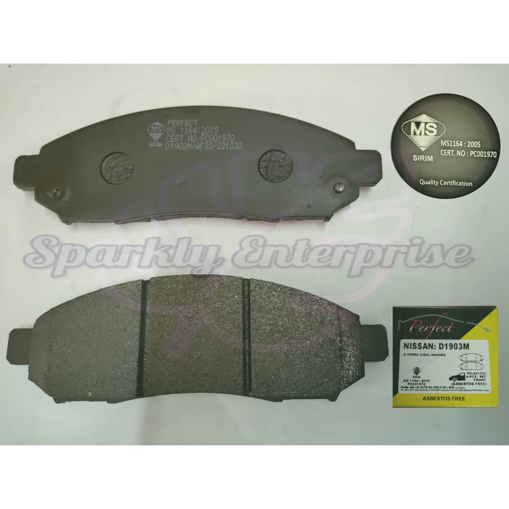 FRONT DISC BRAKE PAD D1903 NISSAN NAVARA OLD D40T , SERENA C26 , X ...