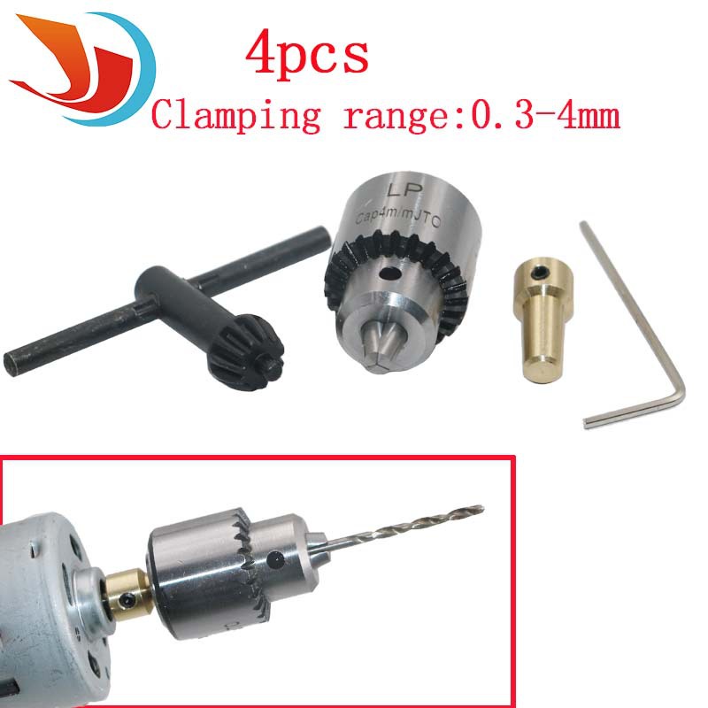 Mini Drill Chuck Micro 0.34mm JTO Taper Mounted Drill Chuck and Wrench