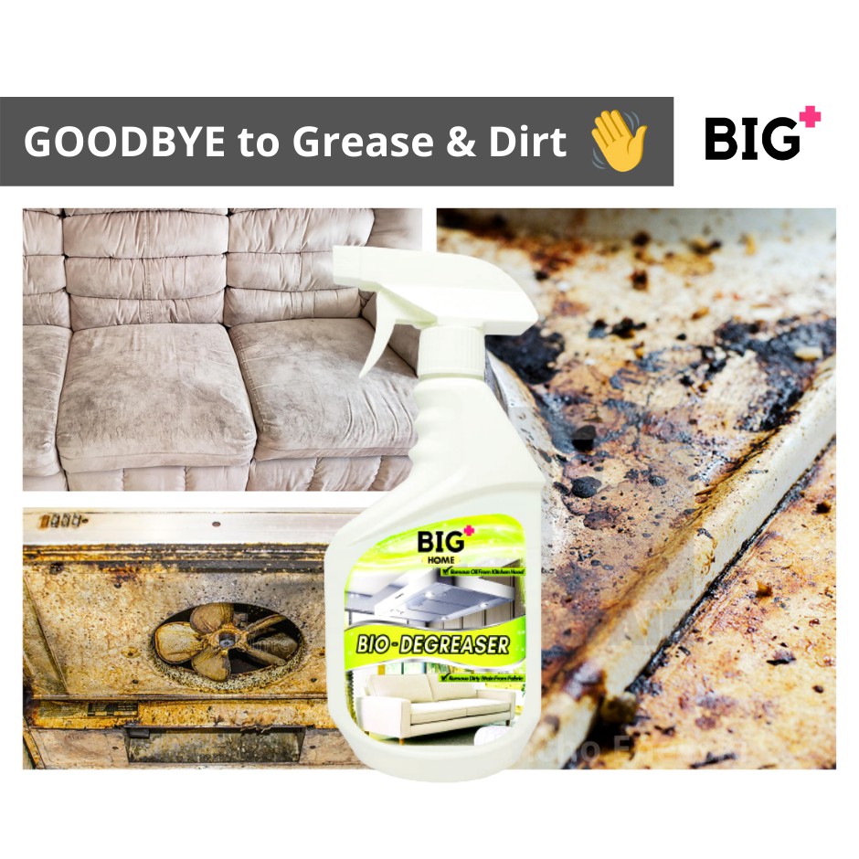 BIG+ BioDegreaser 500ml Clean Dirt Langsir Stain Grease Couch Sofa Kitchen Range Hood Leather