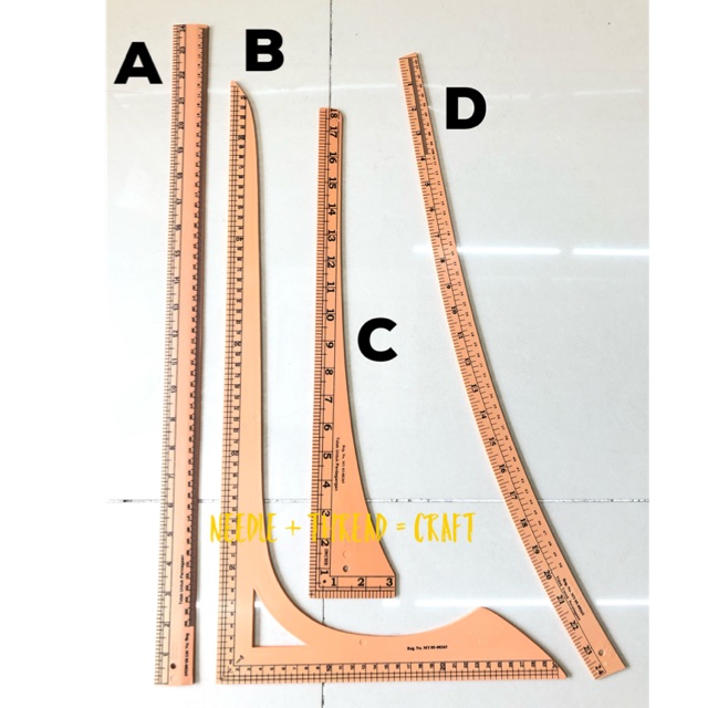 PVC Tailor Ruler/Tailoring Accessories/Set Barang Jahitan/Set Pembaris  Jahit Plastik