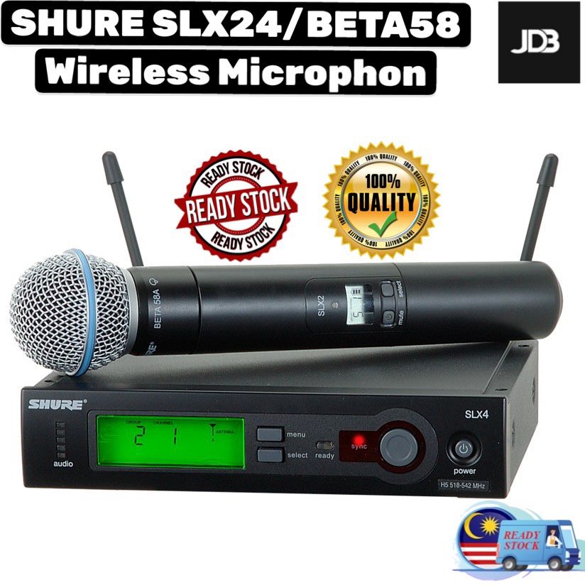 True Diversity UHF Signal Shure SLX4 SM58 Wireless Microphone System With SM58 Handheld Microphone