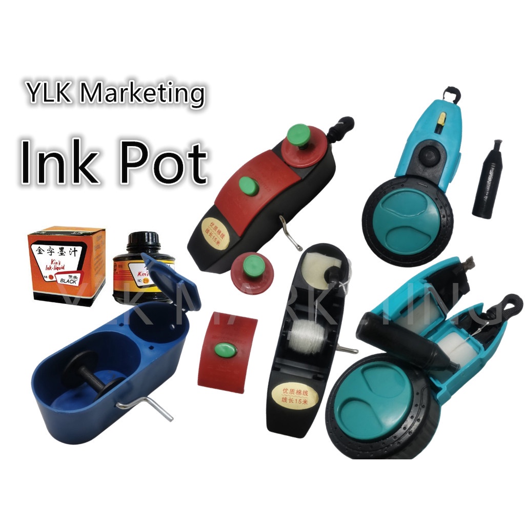 YLK INK POT SETS / INK + BENANG + BEKAS BENANG / Ink Line Marker Plus ...