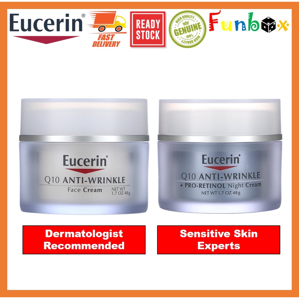 Eucerin Q10 Anti Wrinkle Face Cream Q10 Anti Wrinkle Pro Retinol Night Cream 48g Shopee 