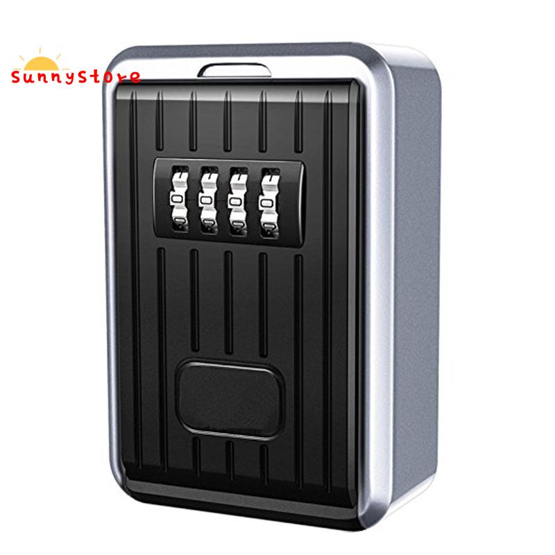 Lock Box 4 Digit Combination Waterproof Box Aluminum Alloy Weather ...