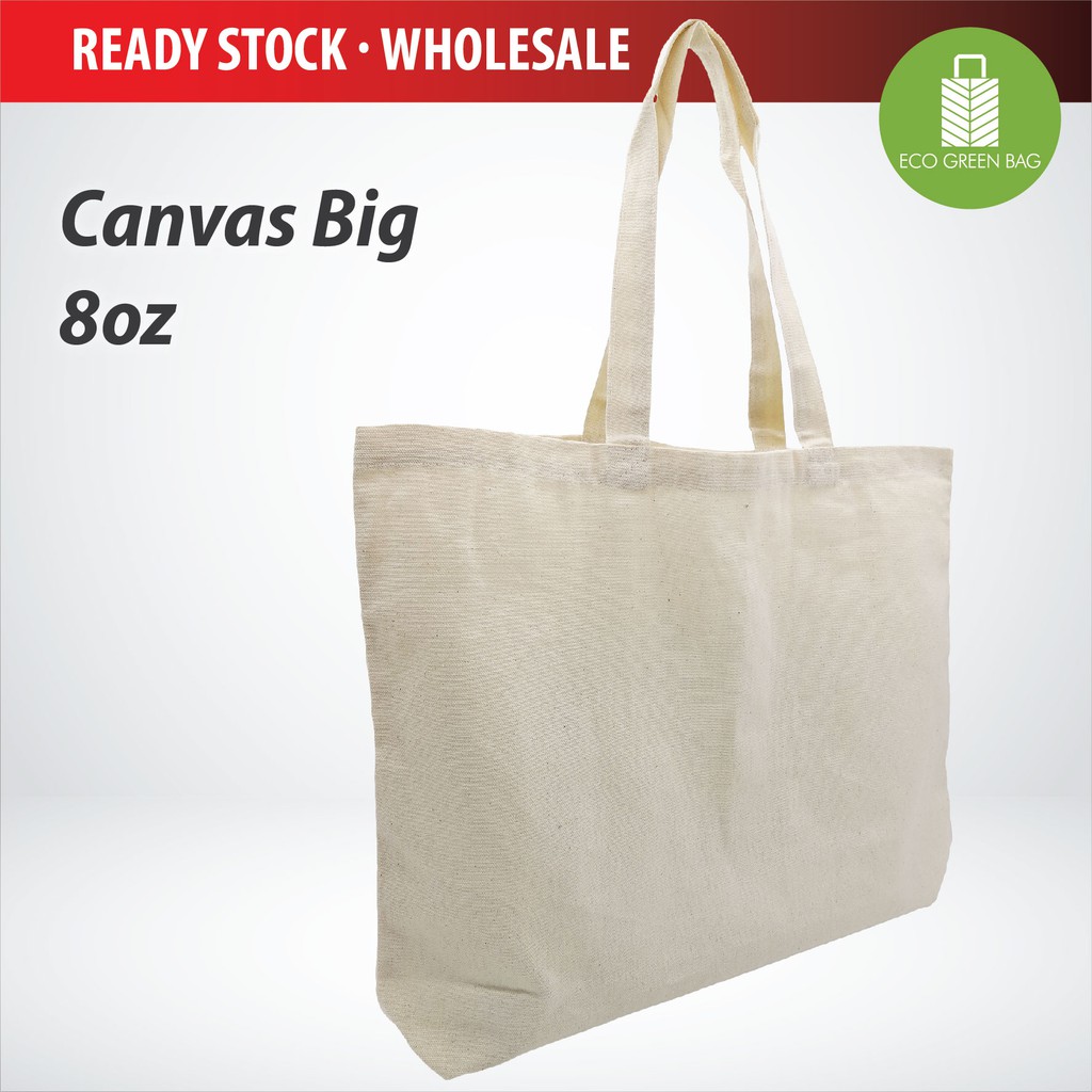 Big Canvas Plain Tote Bag (8oz/≈226gm) | Shopee Malaysia