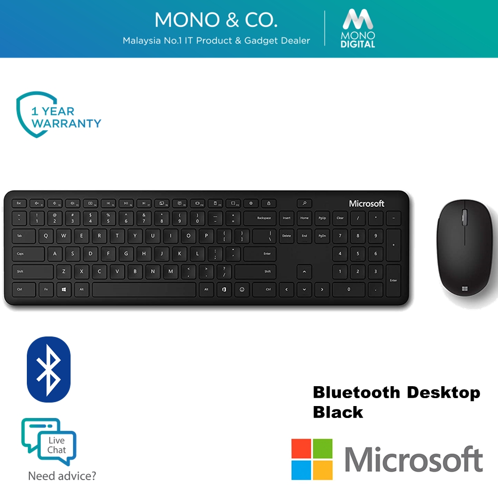 Microsoft Bluetooth Desktop Keyboard Mouse Combo with Bluetooth