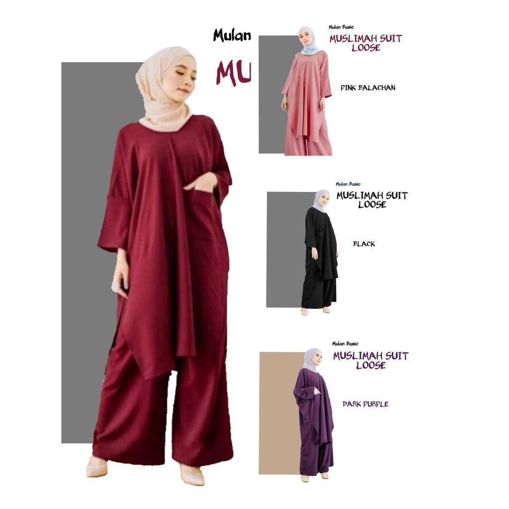 Hot Sellingnew Arrival Inspired By Mulan Basic Viral Muslimah Suit Loose Sie S Mlxl2xl 0488