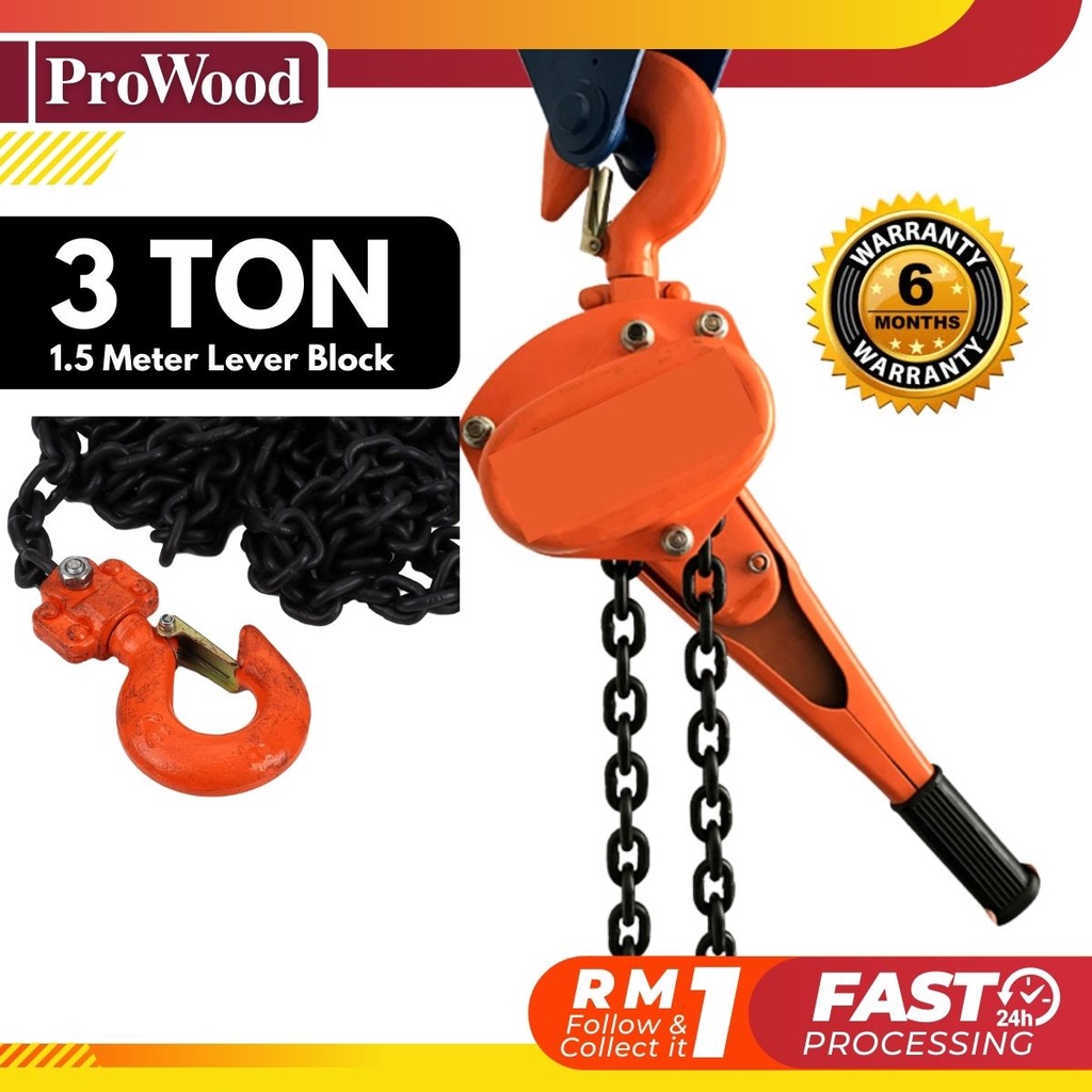 3 Ton x 1.5m Lever Block Chain Hoist Hand Operated Lever block Manual