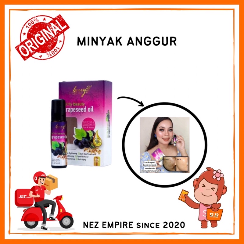Grapeseed oil luvly oil, minyak anggur berry stoberry Shopee Malaysia