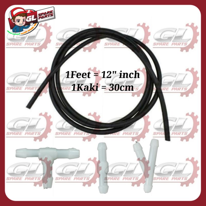 WIPER JOINT HOSE T PIPE Y PIPE I PIPE 4MM HOSE UNIVERSAL PERODUA MYVI