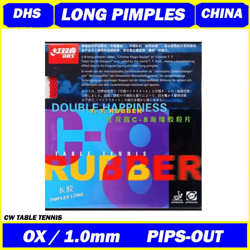 Dhs C 8 C8 Long Pimples Pips Out Ox 1 0mm Rubber Table Tennis Rubber Ping Pong Getah Ready