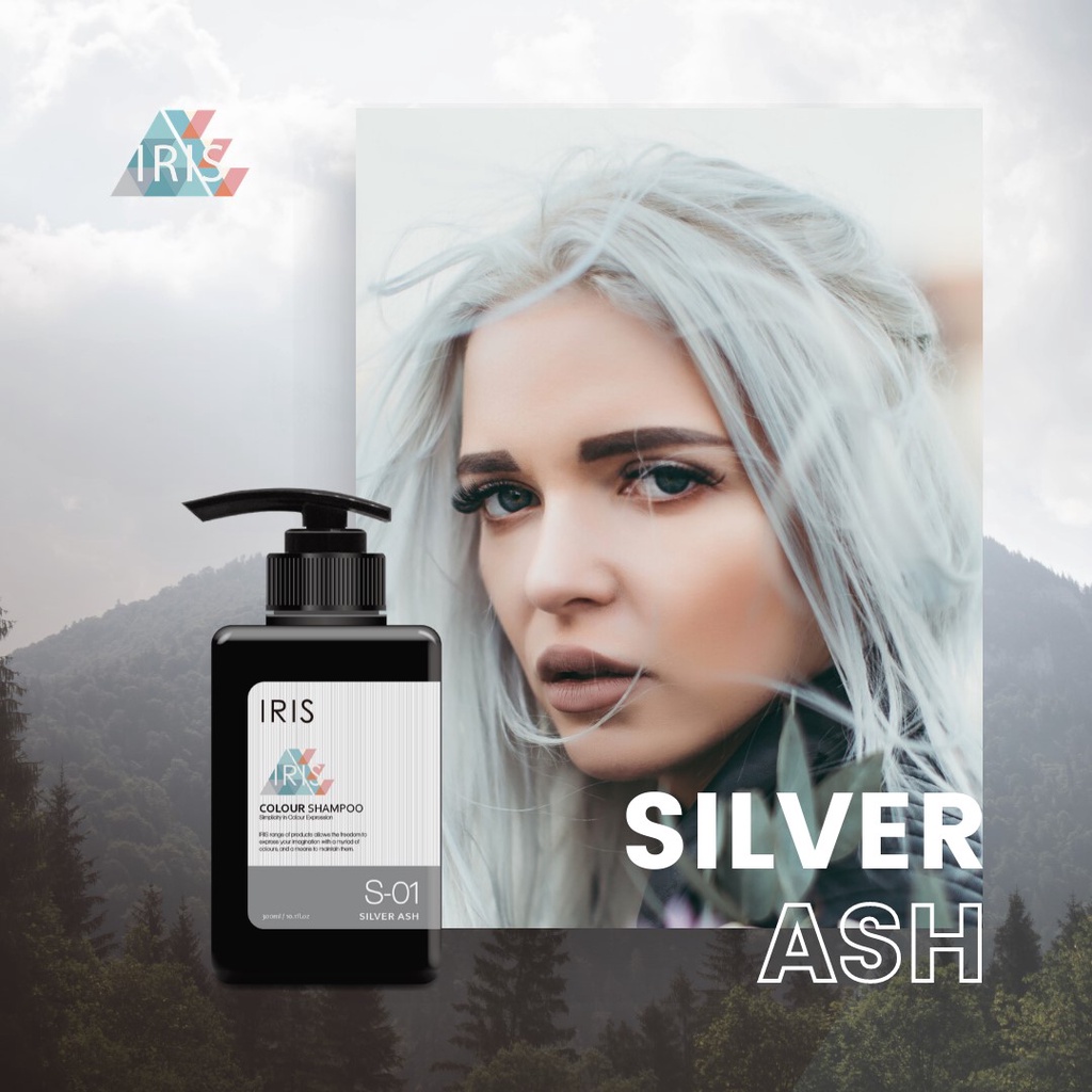 Iris Colour Hair Shampoo 300ml Silver Ash Plantinum Candy Pink Violet
