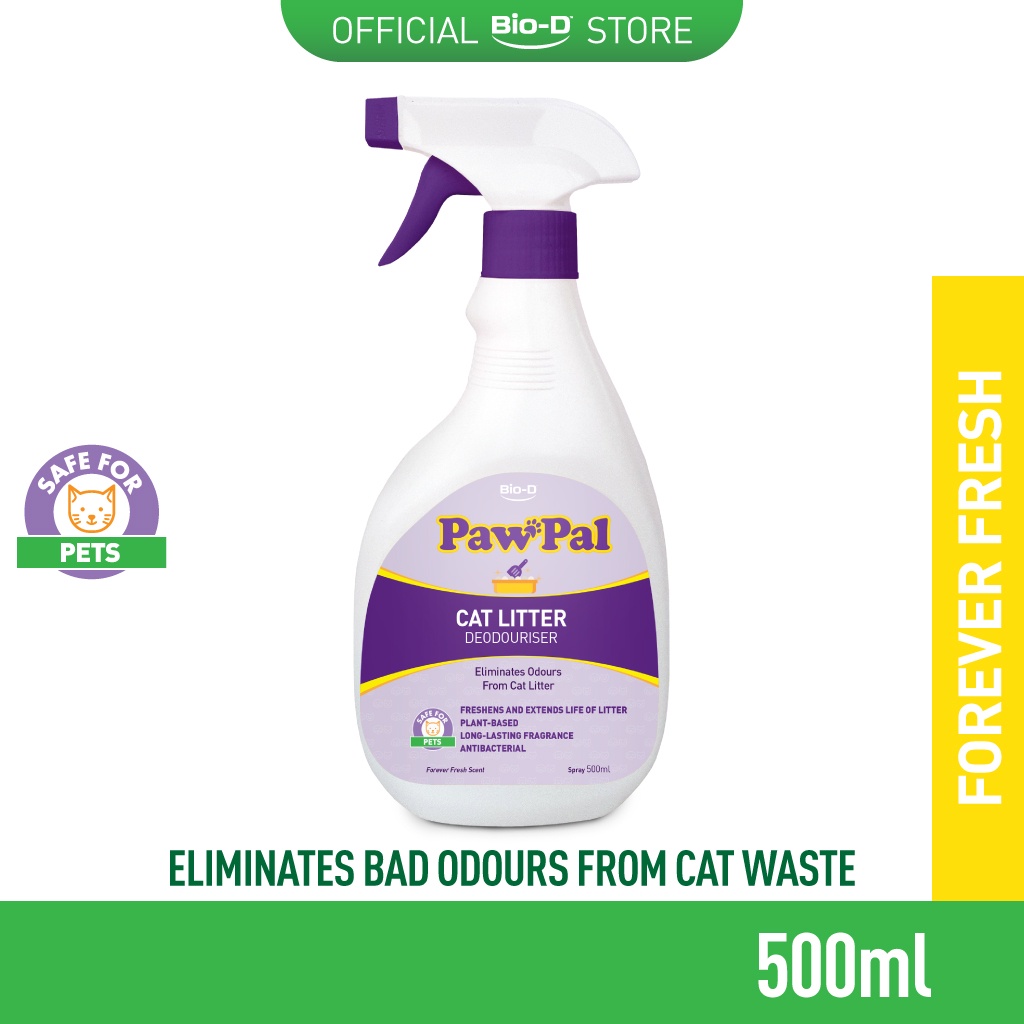 BioD PawPal Cat Litter Deodorizer Spray (500ml)/Eco Saver Refill Bag