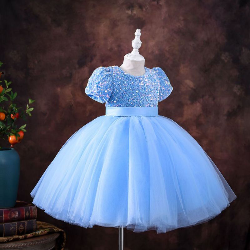 🇲🇾 KL READY STOCK Princess Dress KIds Girl Fancy Wedding Dress Sequins ...