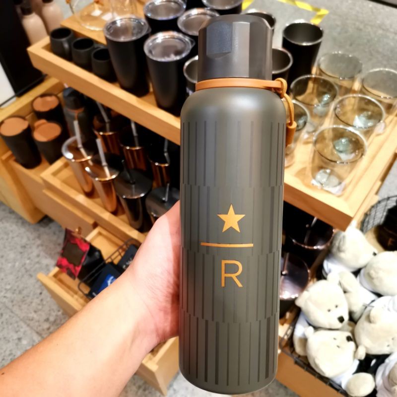 ORIGINAL Starbucks Reserve Star Line Black Stainless Steel Venti 20oz 600ml Travel Water Tumbler