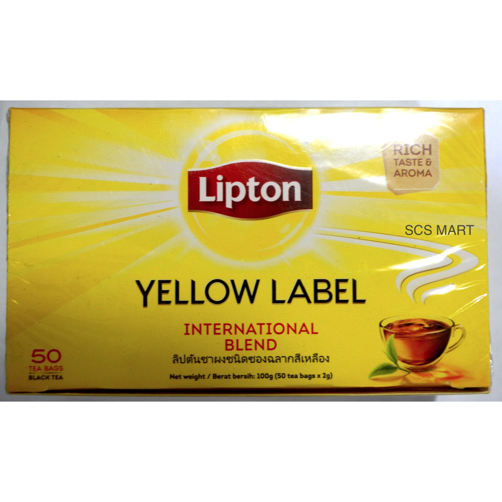 Lipton Yellow Label International Blend 50 Tea Bags Black Tea (50 x 2g
